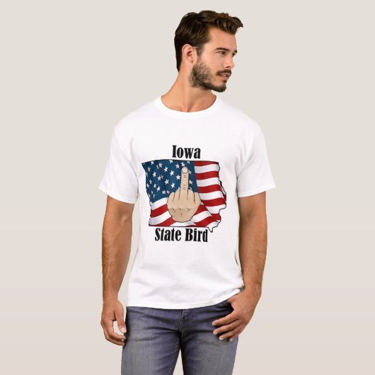 Iowa Staat Vogel T - Shirt Mittelfinger (Vorne ganz)