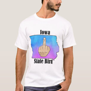 Iowa Staat Vogel T - Shirt Mittelfinger