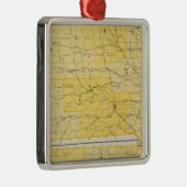 Iowa-Staats-Karten Silbernes Ornament (Rechts)
