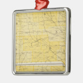 Iowa-Staats-Karten Silbernes Ornament (Links)