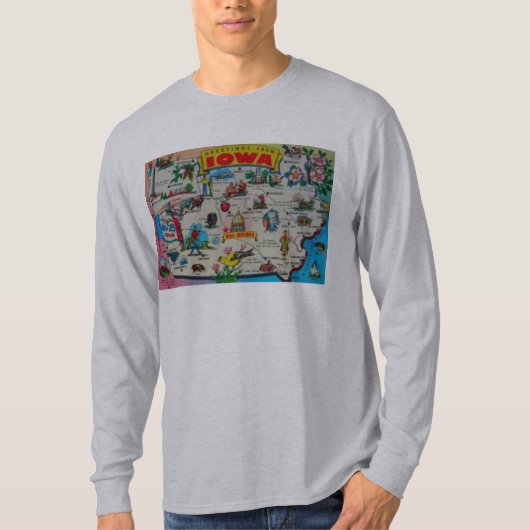 Iowa-Staats-Penny-Postkarte T-Shirt (Vorderseite)