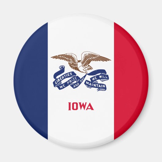 Iowa Staatsflagge Magnet (Vorne)
