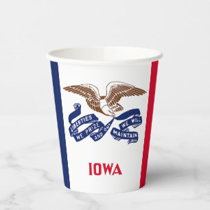 Iowa Staatsflagge Pappbecher
