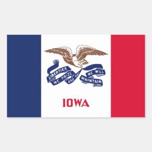 Iowa Staatsflagge Rechteckiger Aufkleber