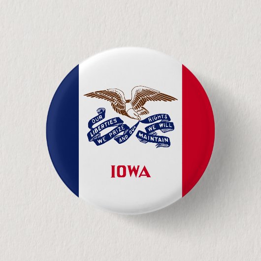 Iowa Staatsflagge USA Button (Vorderseite)