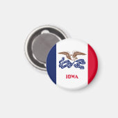 Iowa Staatsflagge USA Magnet (Vorderseite/Rückseite)