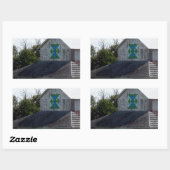 Iowa-Stall mit Quilt Rechteckiger Aufkleber (Blatt)