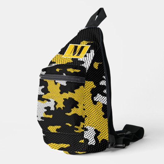 Iowa State Black Gold Bold Camo Pattern Crossbody Bag (Rechte Ecke)