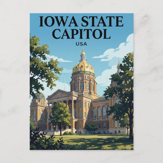 Iowa State Capitol USA Postkarte (Vorderseite)