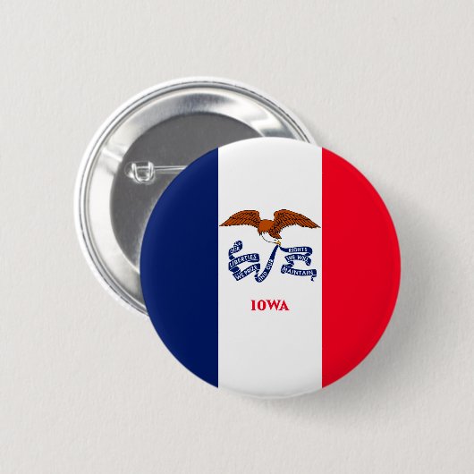 Iowa State Flag Design Button (Vorne & Hinten)