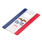 Iowa State Flag Design Geldkarten Flaschenöffner (Vorderseite Schrägansicht)