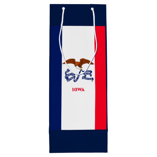 Iowa State Flag Design Geschenktüte Für Weinflaschen (Rückseite)