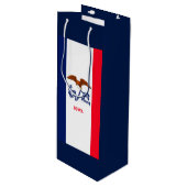 Iowa State Flag Design Geschenktüte Für Weinflaschen (Vorderseite Schrägansicht)