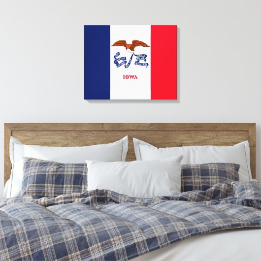 Iowa State Flag Design Leinwanddruck (Insitu (Schlafzimmer))