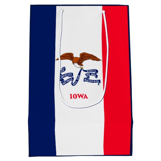 Iowa State Flag Design Mittlere Geschenktüte (Rückseite)