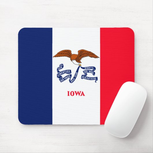Iowa State Flag Design Mousepad (Mit Mouse)