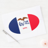 Iowa State Flag Design Ovaler Aufkleber (Umschlag)