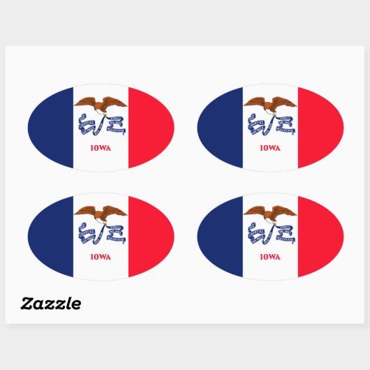 Iowa State Flag Design Ovaler Aufkleber (Blatt)