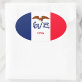 Iowa State Flag Design Ovaler Aufkleber (Tasche)