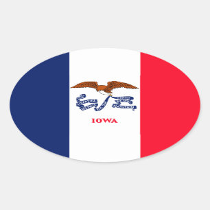 Iowa State Flag Design Ovaler Aufkleber