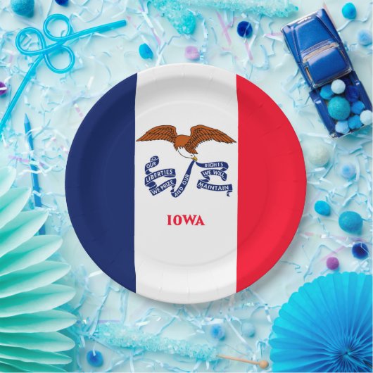 Iowa State Flag Design Pappteller (Party)