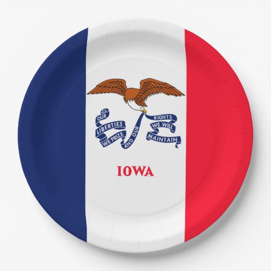 Iowa State Flag Design Pappteller (Vorderseite)