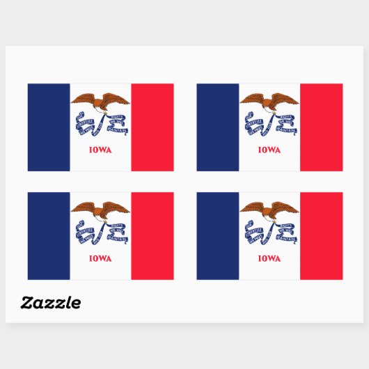 Iowa State Flag Design Rechteckiger Aufkleber (Blatt)