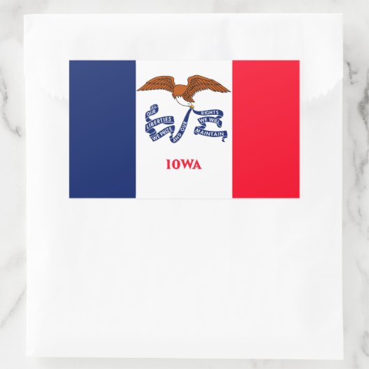 Iowa State Flag Design Rechteckiger Aufkleber (Tasche)