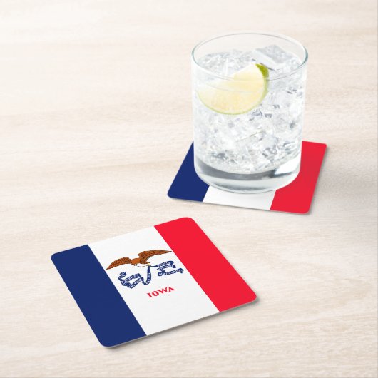 Iowa State Flag Design Rechteckiger Pappuntersetzer (Vor Ort)
