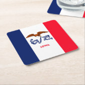 Iowa State Flag Design Rechteckiger Pappuntersetzer (angewinkelt)