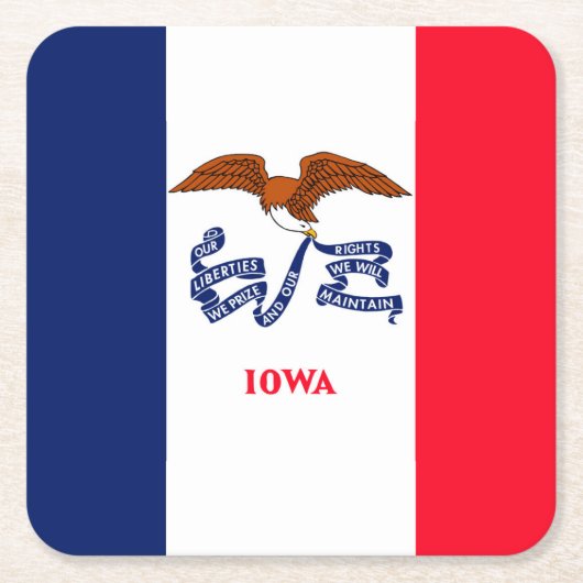 Iowa State Flag Design Rechteckiger Pappuntersetzer (Vorderseite)