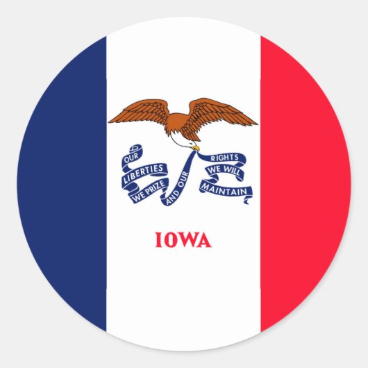 Iowa State Flag Design Runder Aufkleber (Vorderseite)