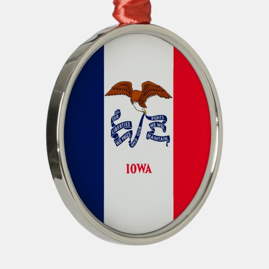Iowa State Flag Design Silbernes Ornament (Rechts)