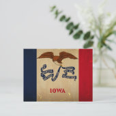 Iowa State Flag VINTAG.png Postkarte (Stehend Vorderseite)
