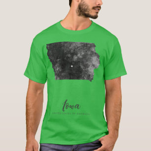 Iowa State Map Art Grunge Silhouette auf Deutsch T-Shirt