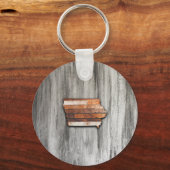 Iowa State Shape Rustic Schlüsselanhänger (Vorderseite)