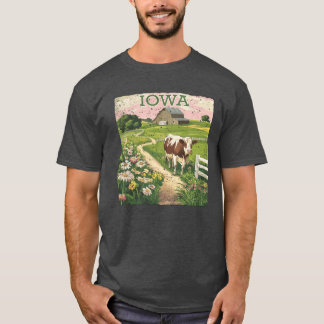 Iowa Stempel Staat Angestrengt Vintage Vereinigte T-Shirt
