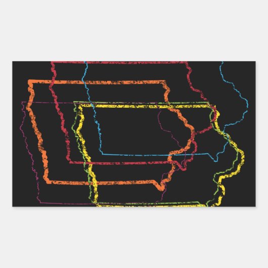 Iowa Stolz Unschärfe Rechteckiger Aufkleber (Vorderseite)