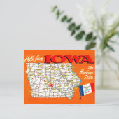 Iowa-Straßenkarte Postkarte (Stehend Vorderseite)