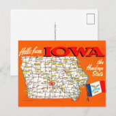 Iowa-Straßenkarte Postkarte (Vorne/Hinten)