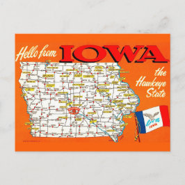 Iowa-Straßenkarte Postkarte