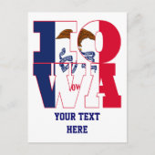 Iowa-Text für die Staatsflagge Postkarte (Vorderseite)