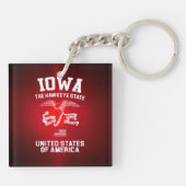 Iowa The Hawkeye Staat Schlüsselanhänger (Rückseite)