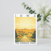 Iowa the Hawkeye Staat USA Travel Place Postkarte (Stehend Vorderseite)