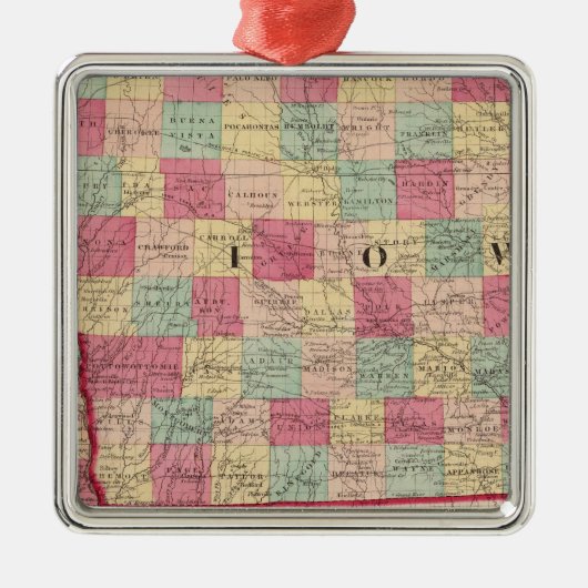 Iowa und Nebraska 2 Silbernes Ornament (Vorne)