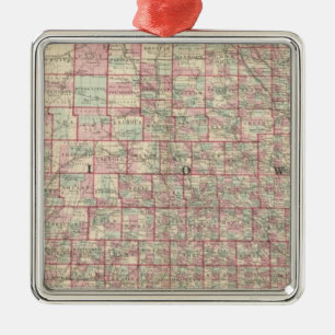 Iowa und Nebraska Silbernes Ornament