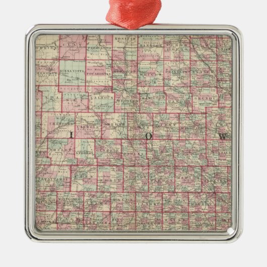 Iowa und Nebraska Silbernes Ornament (Vorne)