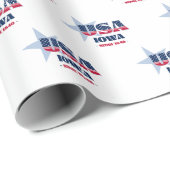Iowa US Flagge Staat Geschenkpapier (Rolleneckpunkt)