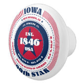 Iowa US Staat Red White Blue Typografy Keramikknauf (Rechts)