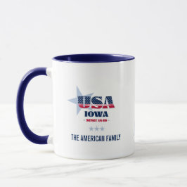 Iowa USA 1846 Blue Star Persönliche Umarmung Tasse